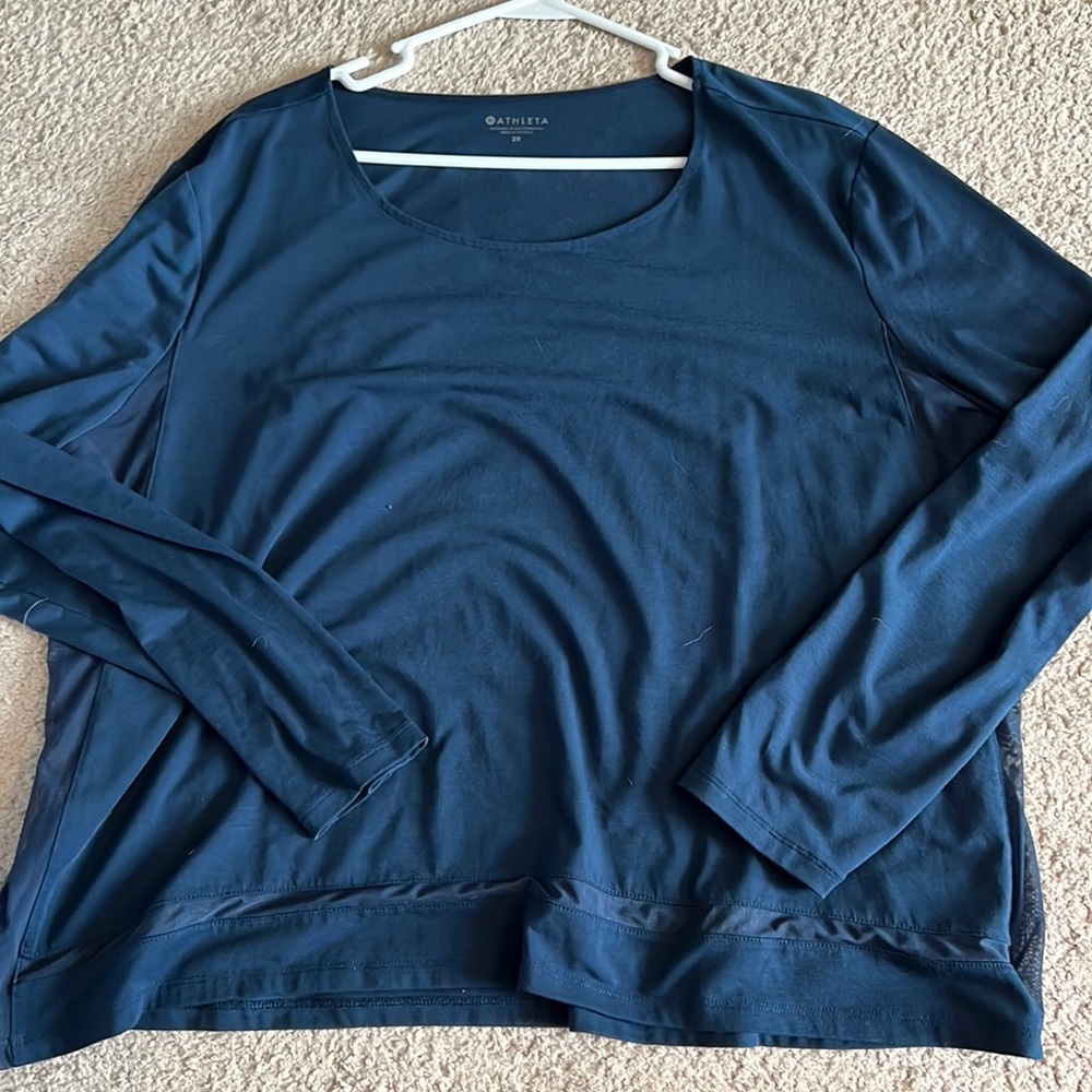 Athleta teal LS XXL